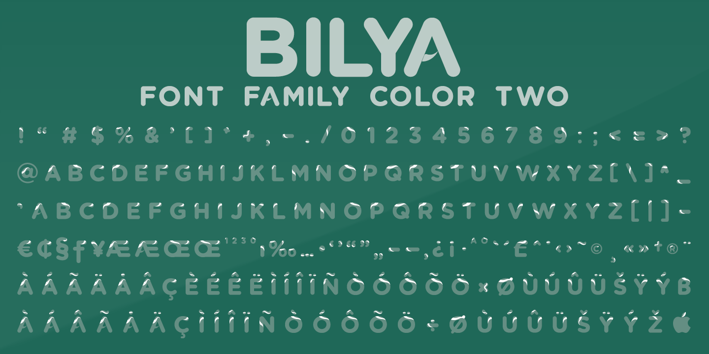 Przykładowa czcionka Bilya Layered #6